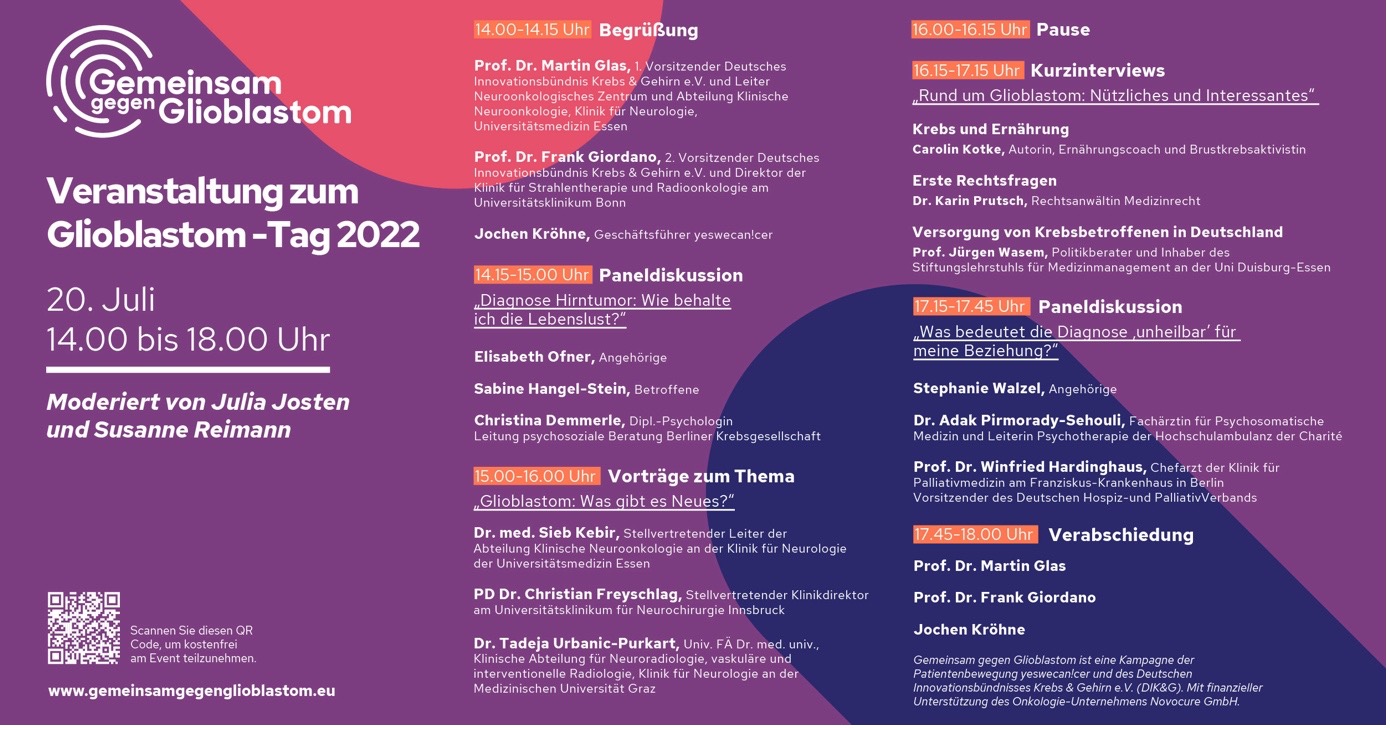 Gemeinsam gegen Glioblastom – die digitale Veranstaltung 2022